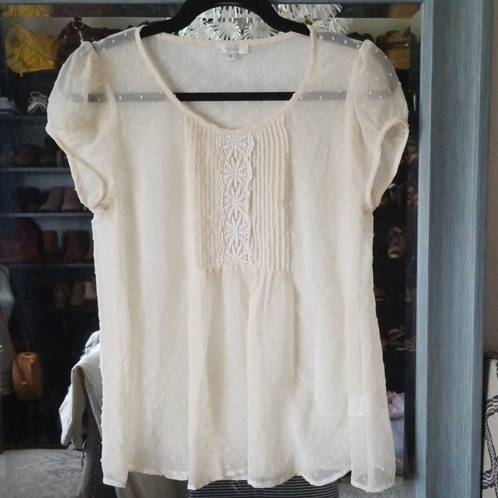Sheer cream blouse